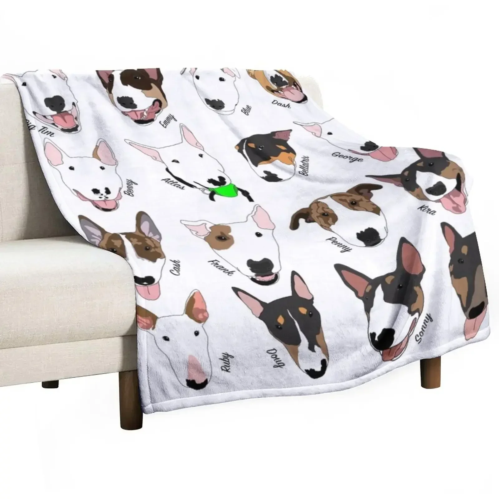 

Glasgow Bull Terrier Club Throw Blanket Furry Flannel Fabric Blankets