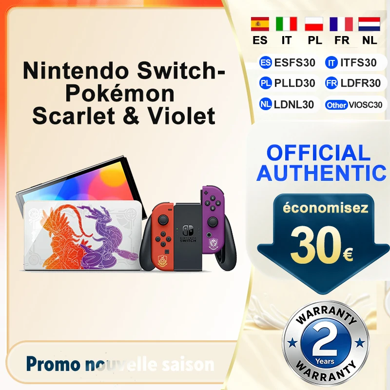 Image of Nintendo Switch-Konsole (OLED-Modell) Pokémon Karmesin & Purpur-Edition 7-Zoll OLED-Bildschirm Joy-Con-Controller KEIN Spiel enthalten