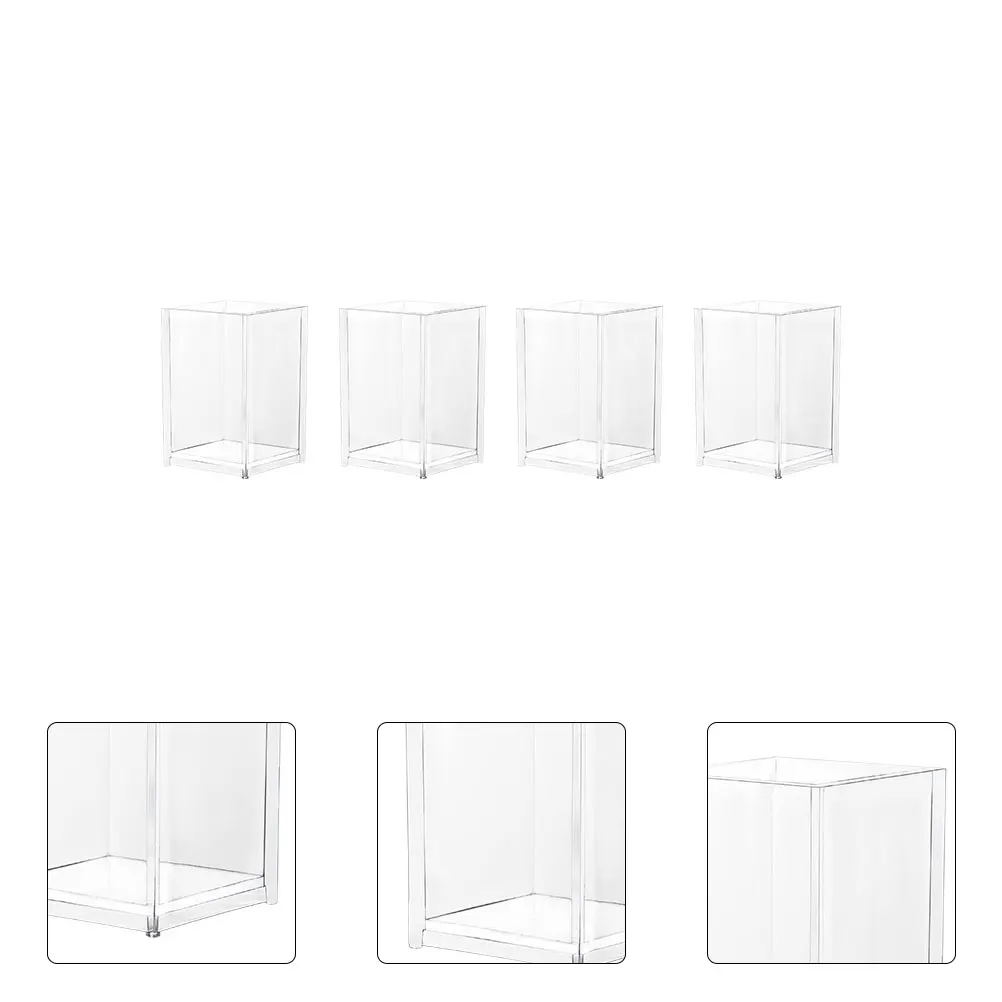 

Stationery Acrylic Pen Holder Storage Buckets Makeup Brush Large Pencil Case Transparent Holders