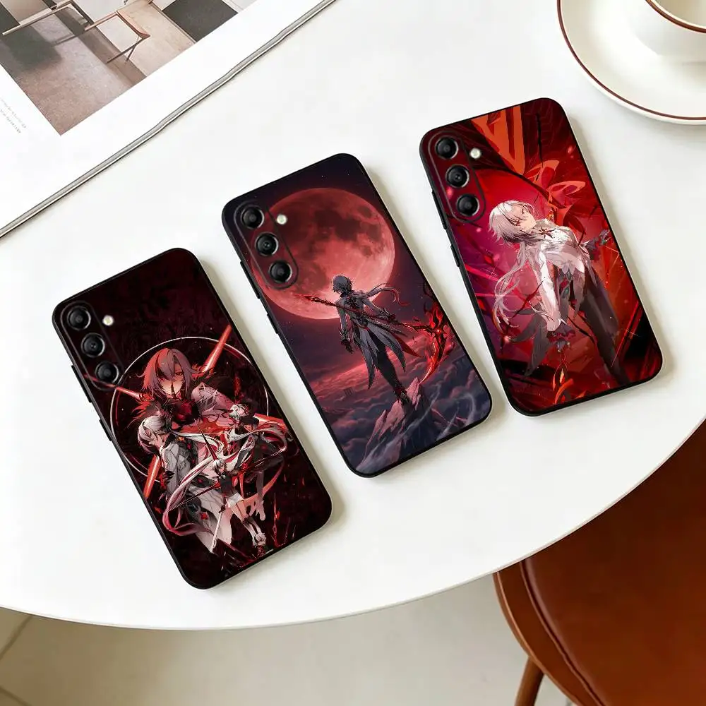 A-Arlecchino Genshin Impact  Phone Case For Samsung Galaxy A73,A72,A71,A70,A53,A52,A51,Soft Silicone Black Cover