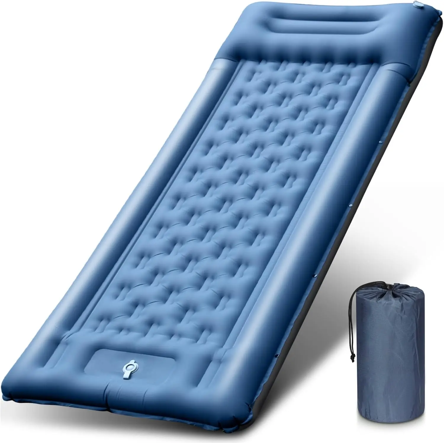 

Camping Sleeping Pad, Inflatable Air Mat 5"" Thi With Pillow, Built-In Foot Pump, Waterproof Layer For Pool Float, Beach,