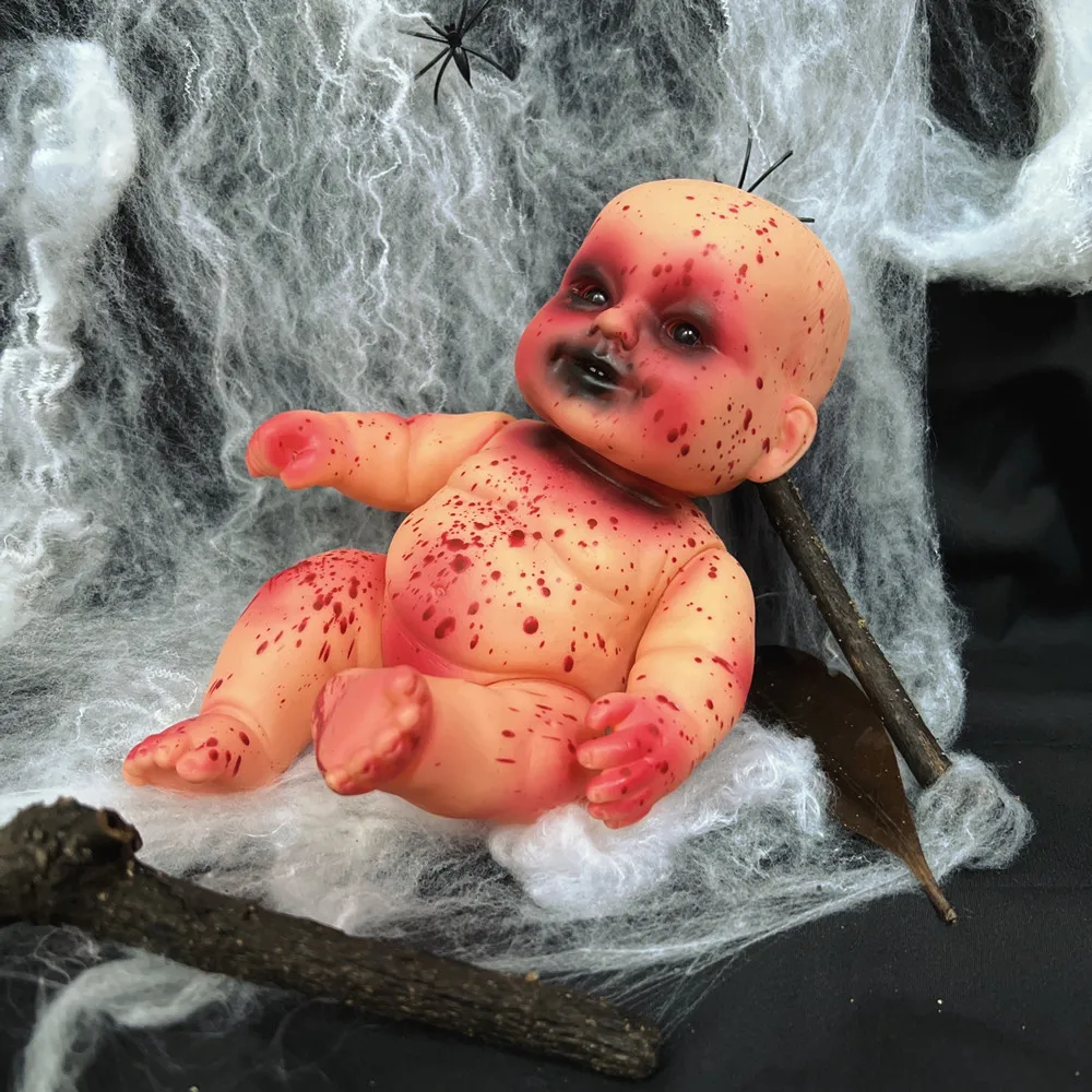 Boneca de sangue assustador para Halloween, Dia fantasma Renascimento, Zumbis, Bebê, Infantil, Material do terror, Festa assombrada, Decoração do lar, 2023, Novo