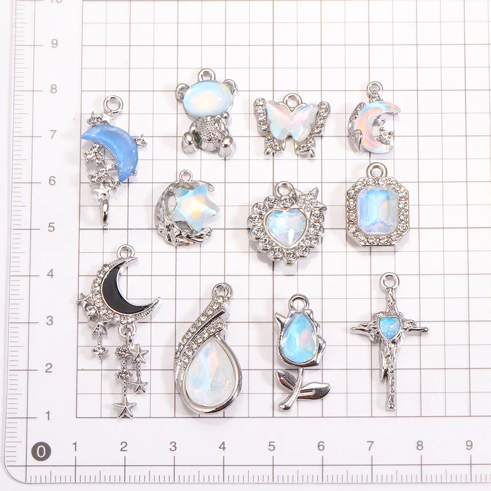 5 Stücke Neue Mond Sterne Herz Charms Mode Y2K Stil Legierung Anhänger Für DIY Handgemachte Halskette Armband Und Schmuck Machen handwerk