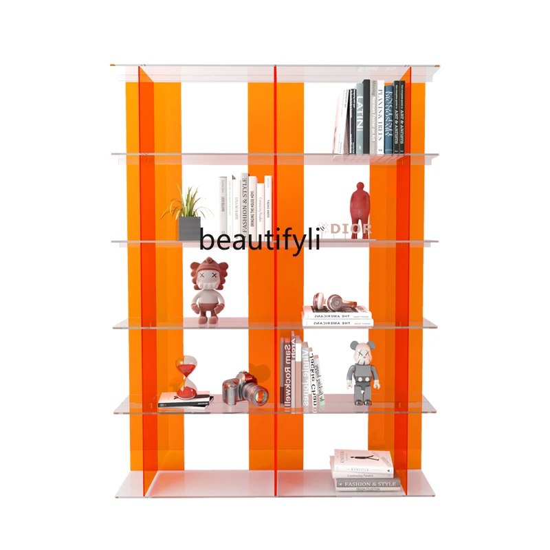 Creative and Slightly Luxury Simple Acrylic Products Display Rack Living Room Floor Multi-Layer Shelf Customization