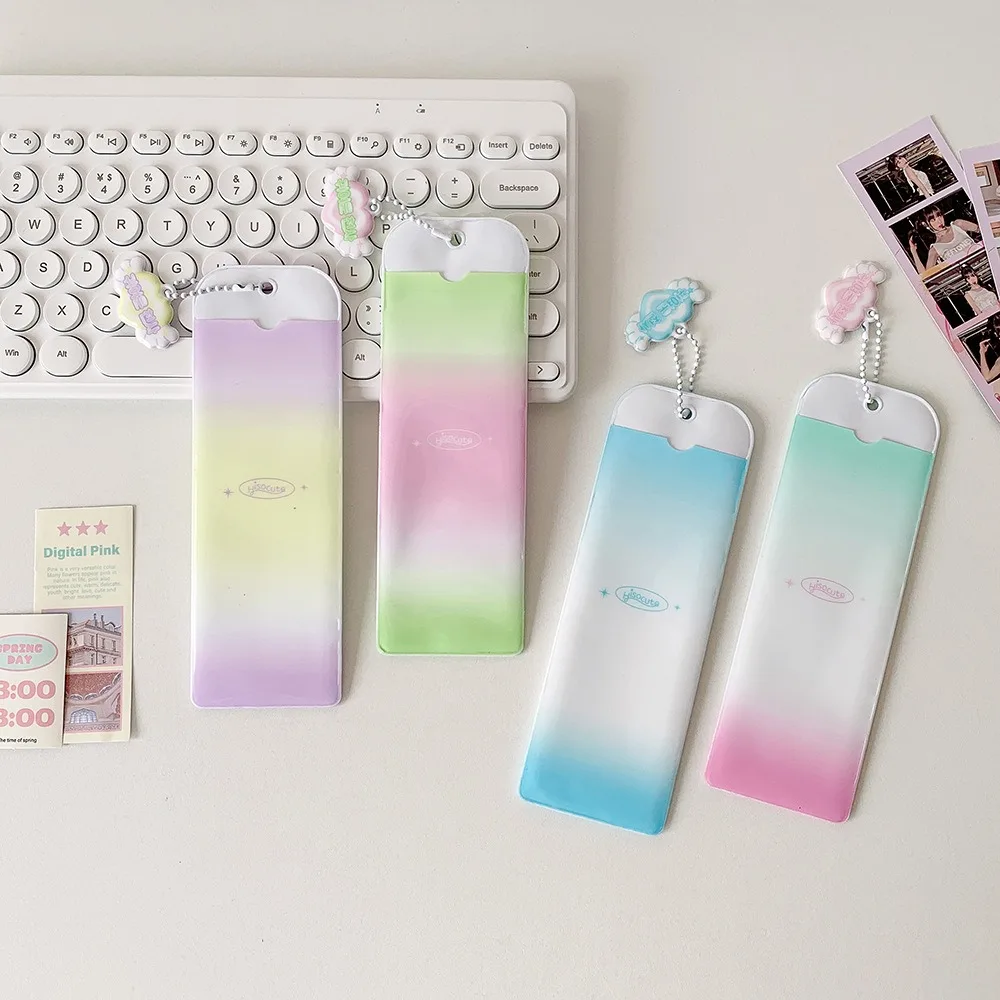 

PVC Card Cover Korean Photocard Holder Keychain Pendant Long Bookmark Idol Card Display Protector Hanging Decoration