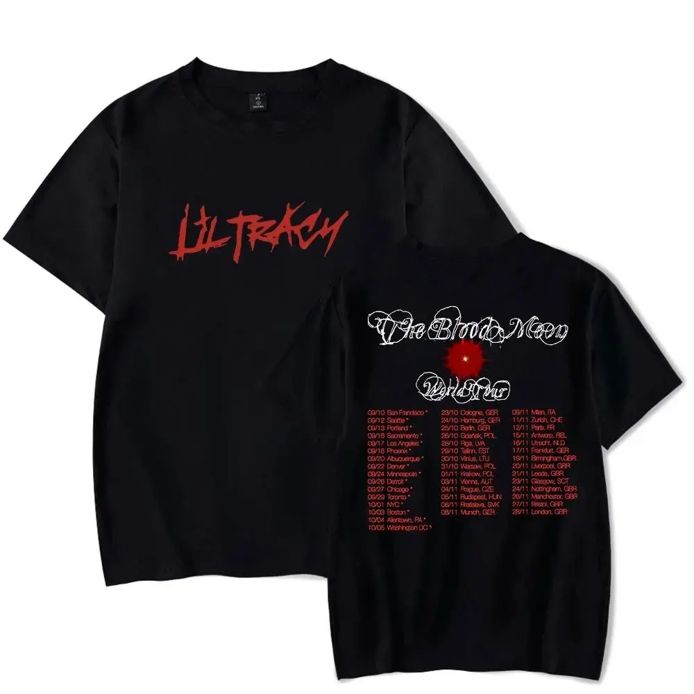 Harajuku Y2k Print Cotton Clothes T-shirt Lil Tracy The Blood Moon Tour Merch T-shirts Cosplay Streetwear Tops Unisex