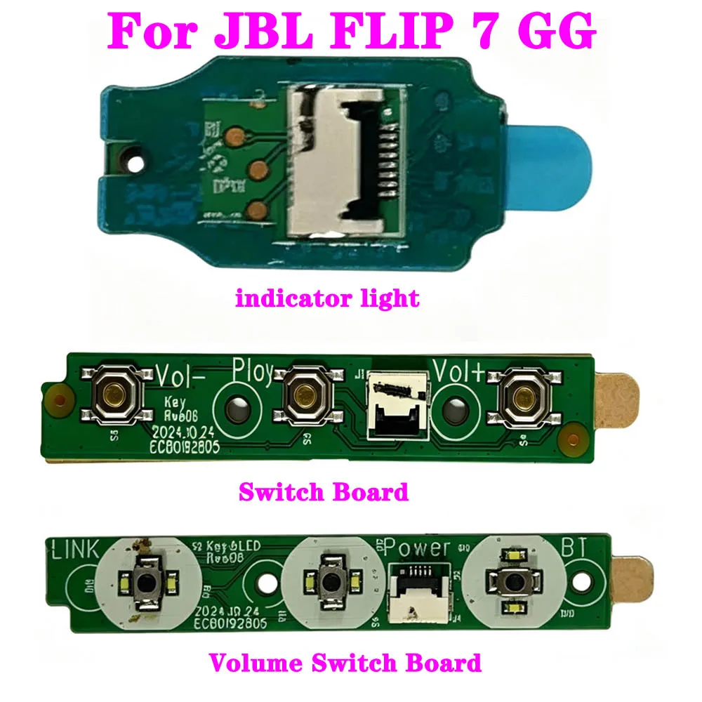 1pc For JBL Flip 7 GG Indicator Light Switch Board Volume Switch Board PLAY Button Board Motherboard Connector