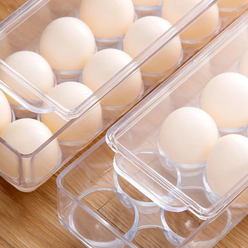 Refrigerator door egg storage box organizer transparent egg bright red egg storage shelf containers