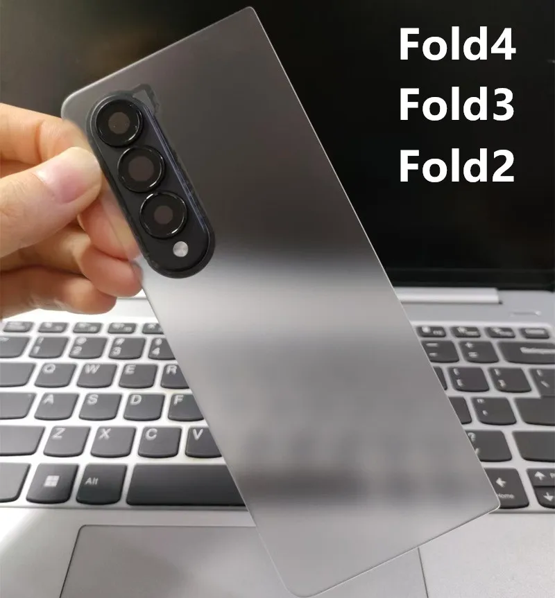 Carcasa Transparente F936 F926 F916 para Samsung Galaxy Z Fold 4 3 2, Tapa Trasera de Batería Transparente, Repuesto de Cubierta Trasera + Lente de Cámara