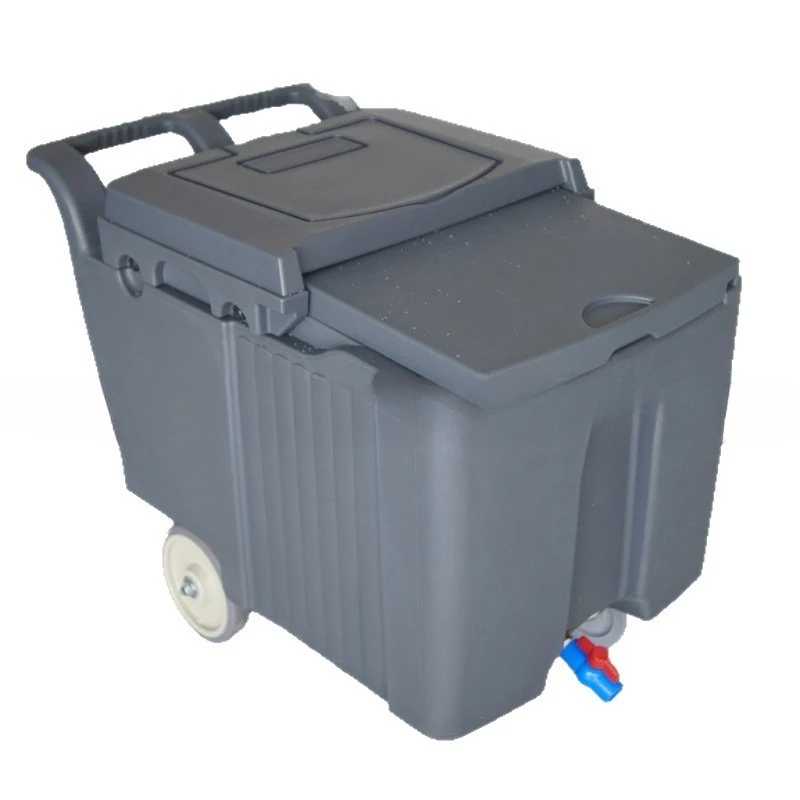 

Rotomolded Portable Vertical Refrigerator with Roller Commercial Ice Machine Ice Storage Cart Restaurant Storage Ice Cart