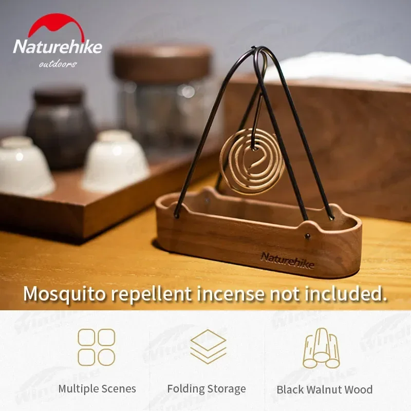 Naturehike Portable Mosquito Coil Basket Ultralight Foldable Hanging Incense Basket Camping Outdoor Home Decorative Wooden Frame