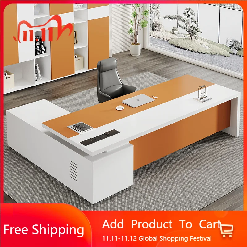 

Conference Minimalist Office Desk Organizer Drawers Designer Quality Office Desk Light Luxury Modern Escritorio Office Furniture