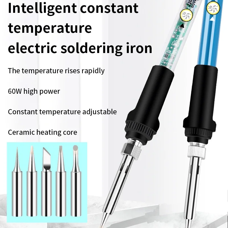 New Adjustable Temperature Electric Soldering Iron 220V 110V 60W Welding Solder Rework Station Heat Pencil Tips Repair Tools