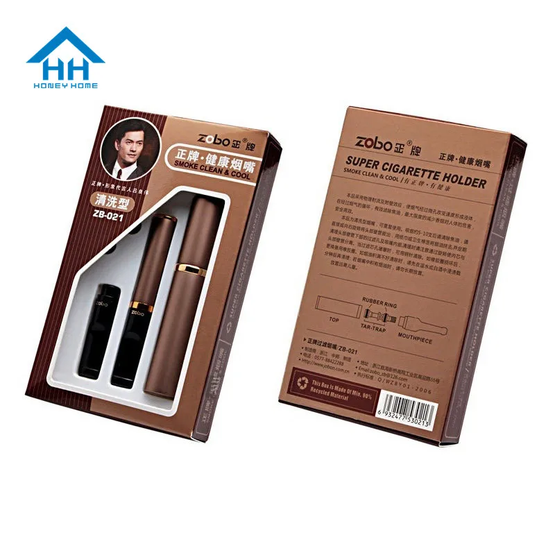 1 Set Super Cigarette Holder Smoking Pipe With Gift Box Tar Filter Tobacco Holder Double Filter Mouthpiece Smoke Clean Health