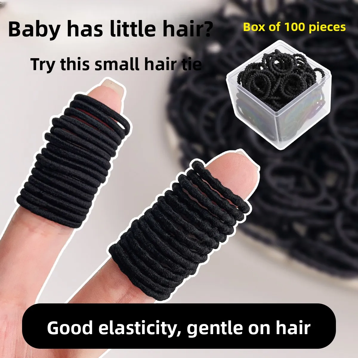 

Черные резинки для волос: маленькие, прочные, не повреждающие волосы, одноразовые, высокоэластичные, для женщин и детей, аксессуары для укладки волос