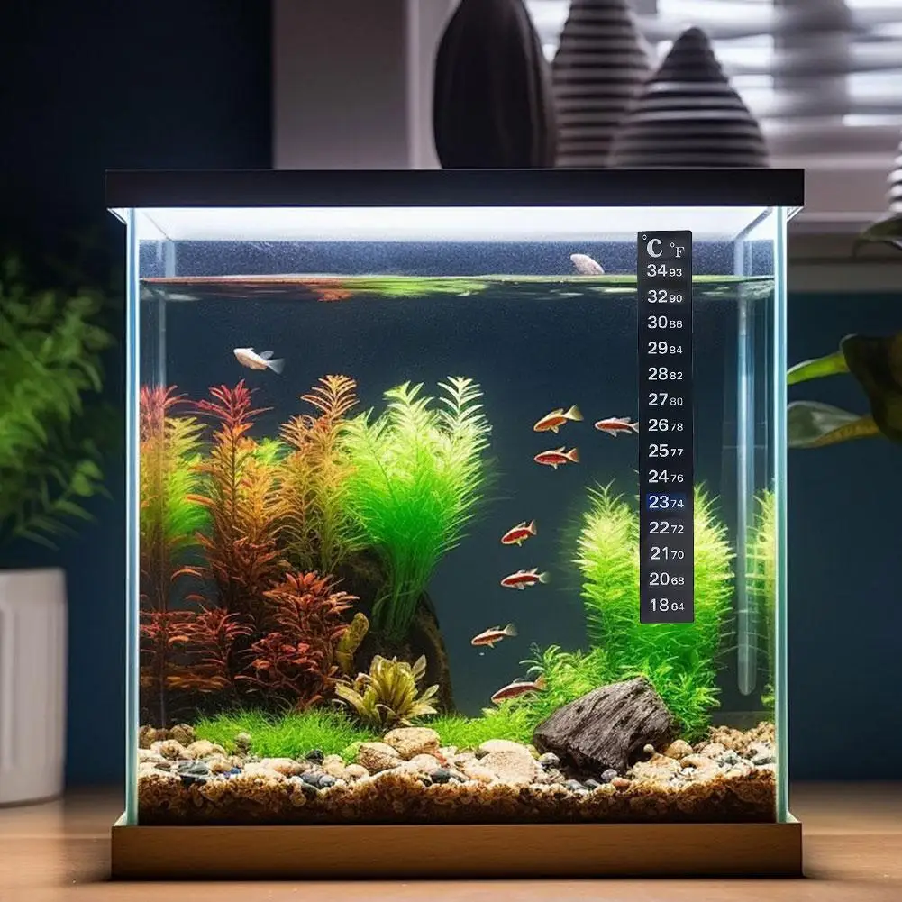 Adesivo termômetro para tanque de peixes, termômetro digital para aquário doméstico 18-34 ℃ (64-93F) Para aquário, sala, garrafa de vinho V6V6