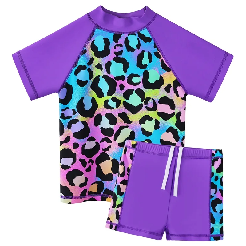 

BAOHULU 3 - 12 Years Girls Swimsuit Two Piece Set UPF 50+ UV Protective Swimwear Children Water Sport Rash Guard