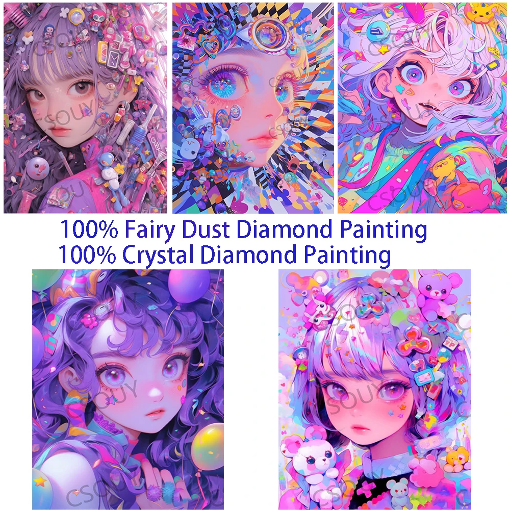 

Modern Art Trend 100% Fairy Dust Diamond Painting Full Square Drill Crystal Cross Stitch Embroidery Mosaic Needlework Rhinestone