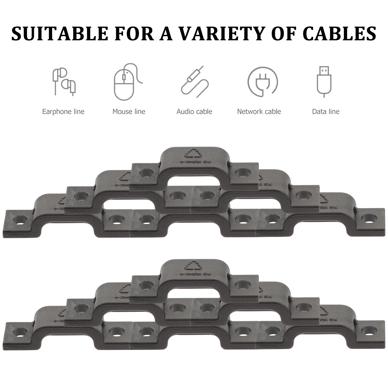 

20 Pcs Wire Fixing Clamp Clip Clips Holders for Cords U-shaped Cable Clamps Ethernet