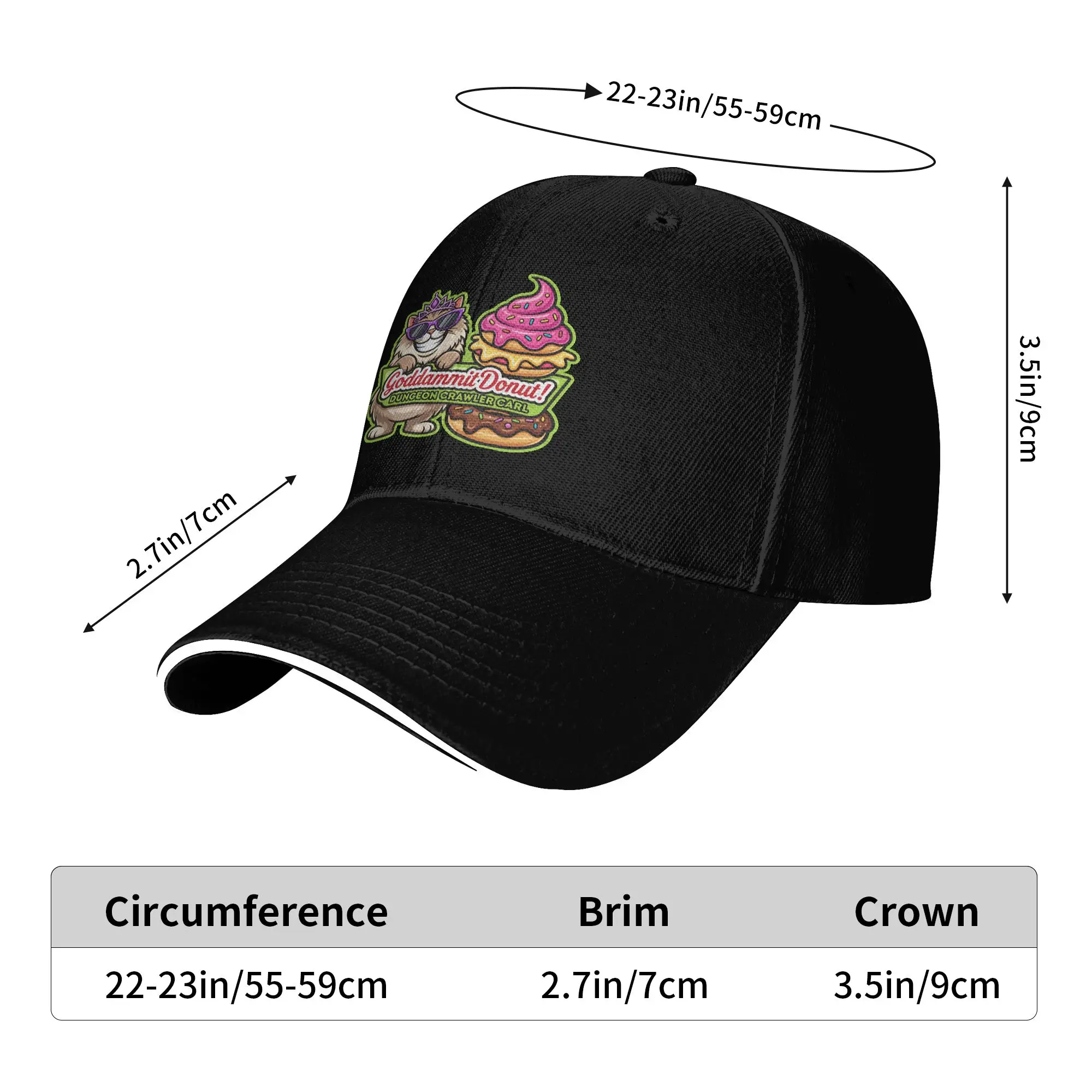 Dungeon Crawler Carl Princess Donut 1 Baseball Cap  Unisex Men Custom DIY Hip Hop Hats Summer Casual Sun Visor Baseball Caps