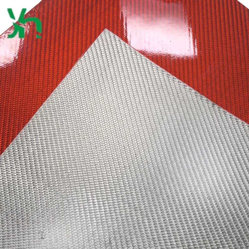 レッドシルバーメタリック3Kツイルカーボンファイバーシートソフトエポキシ樹脂パネル（車内装飾用）