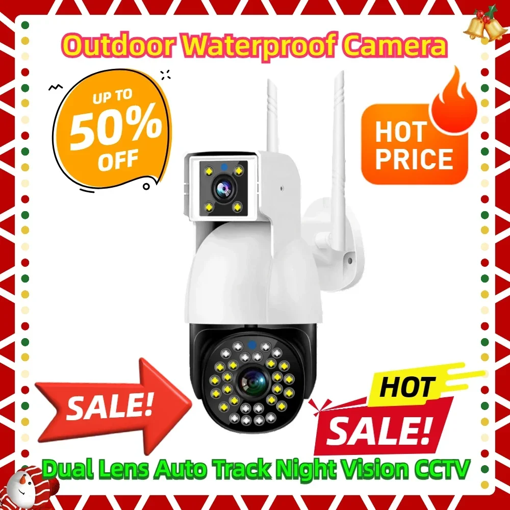 

Outdoor Waterproof Camera Dual Lens Auto Track Night Vision CCTV Security Protection 4G Sim IP Camera