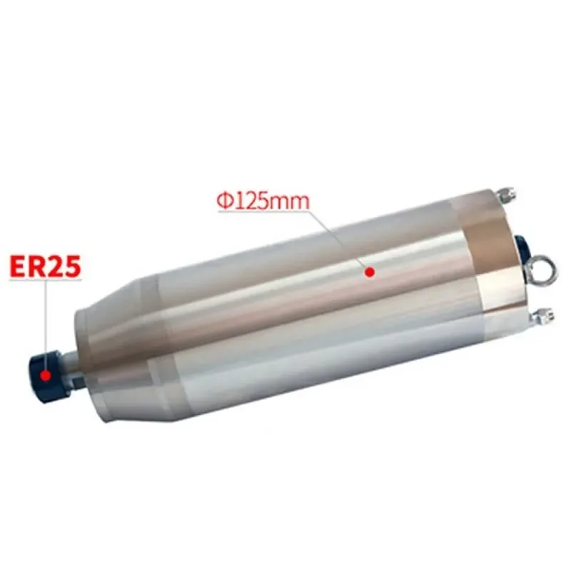 5.5KW CNC Spindle Motor 220V 380V Water Cooled Milling Engraving Machine Z Axis Shaft 5500W Motor Diameter 125mm ER25 Chuck
