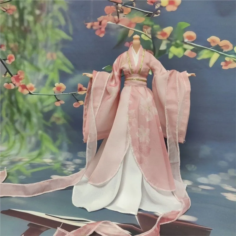 

2026 New Handmade Vintage 30cm Doll Hanfu Long Dress Costume Creative Chinese Ancient Style Doll Hanfu Doll Accessories LJ328