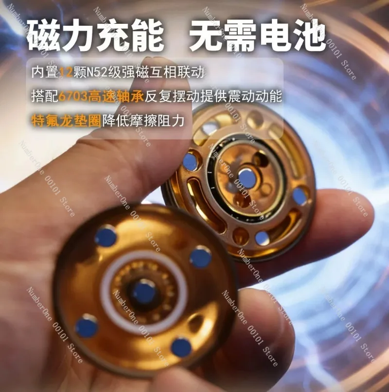 Magnetic Oscillation Fingertip EDC Fidget Toy Motor Driven Stress Relief Hand Spinner Push Card Click Coin Desktop Decompression