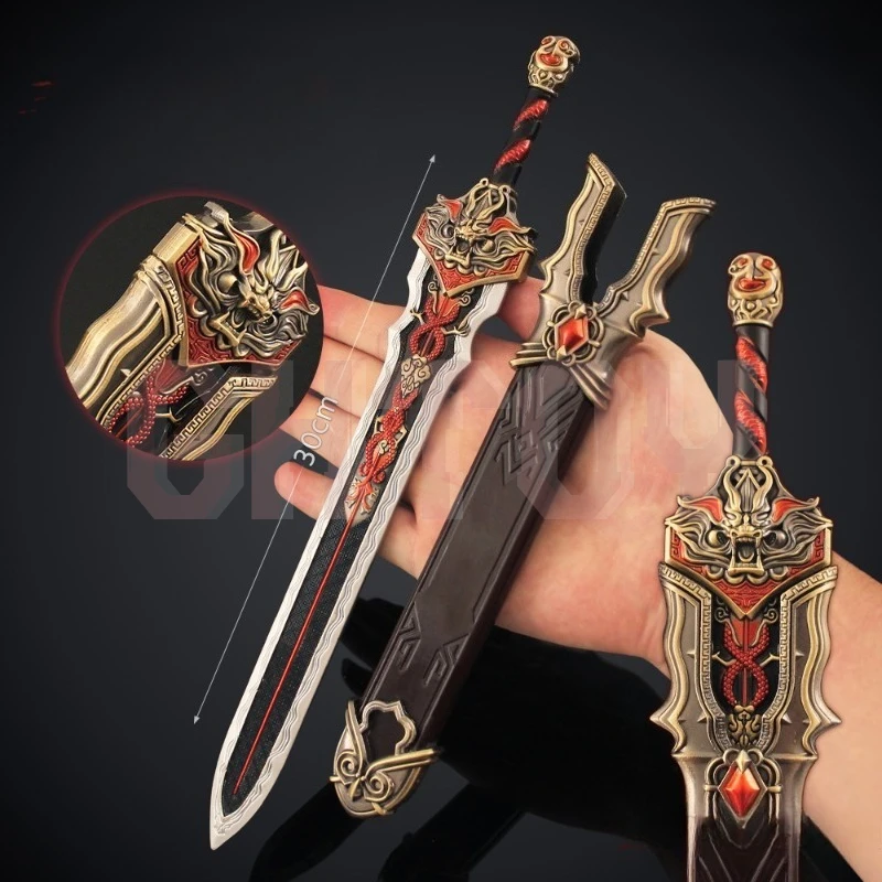

30cm/11.81in Naraka: Bladepoint Large Longquan Sword Alloy Sheath Ancient Sword Toy Model Collection Decoration Ornament Desktop