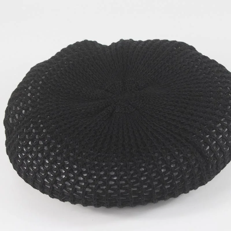 MAXSITI U Summer Breathable Cotton Linen Hollow Out Berets Caps For Women Girl Temperament Painter Hat Adjustable Accessories