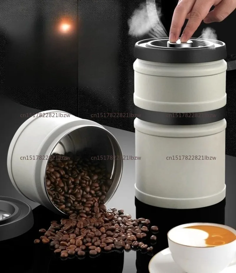 Vacuum sealed jar, coffee bean powder, tea milk powder storage, grain storage box, stainless steel storage