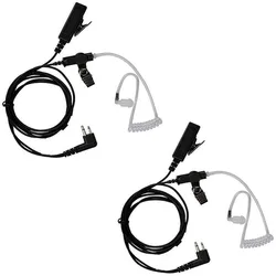 RISENKE-Walkie Talkie Earpiece for Motorola, CP200,GP300,CLS1110,CLS1410 Radio Headset with PTT Mic, 2 Pin Air Tube, 2Pcs