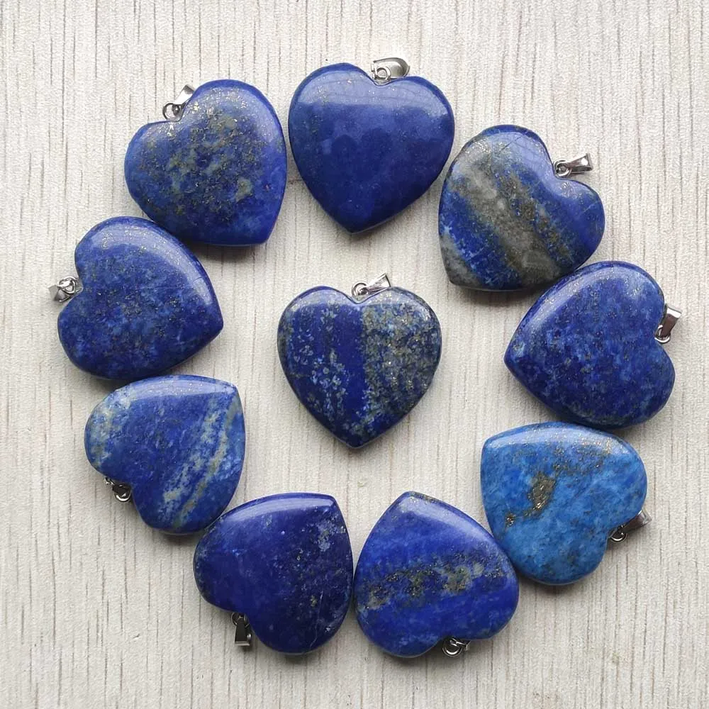 

Good quality Natural natural Lapis Lazuli heart pendants 30mm for jewelry making necklaces free shipping wholesale 10pcs/lot