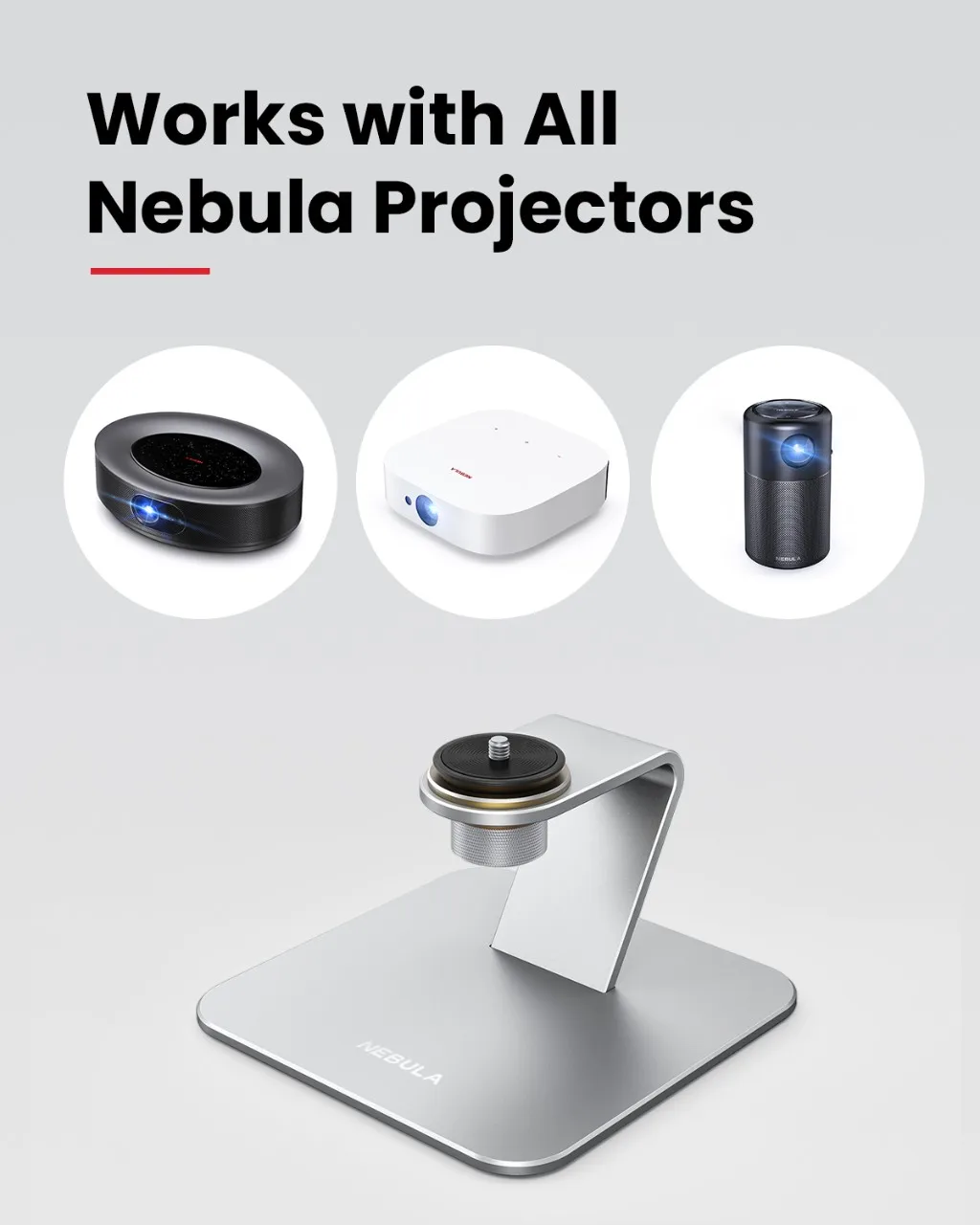 NEBULA Desktop Stand for Projectors 360° Height Adjustment Supports All Nebula Projectors Including Capsule Series Cosmos Series