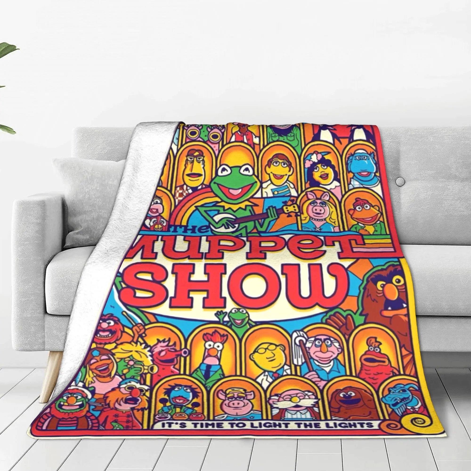 The Muppet Show Kermit the Frog Blankets Fleece Decoration Movie TV show Multi-function Warm Throw Blankets Bedroom Rug Piece