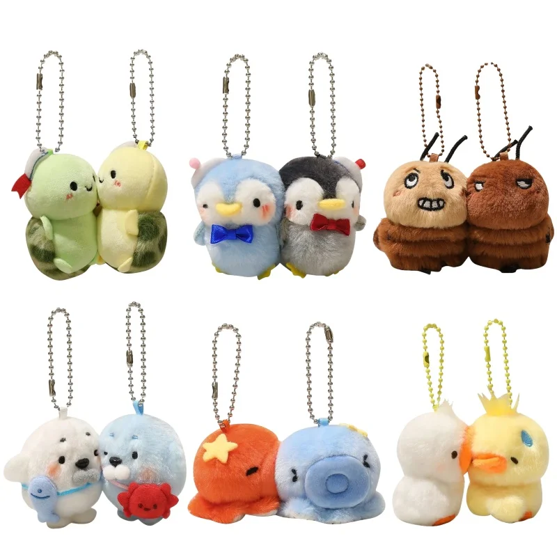 7cm Good Friend Magnetic Series Doll Pair Of Magnetic Animal Plush Pendant Duck Seal Penguin Turtle Good Friend Backpack Decor ﻿