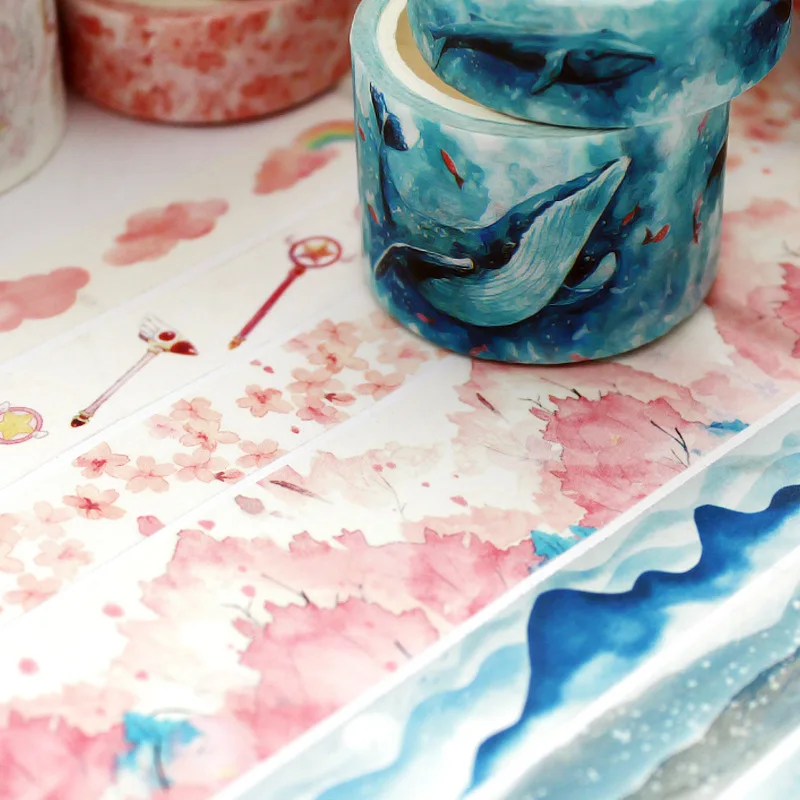 

Милая декоративная лента васи в коробке для дневников, планеров, стикеров и поделок