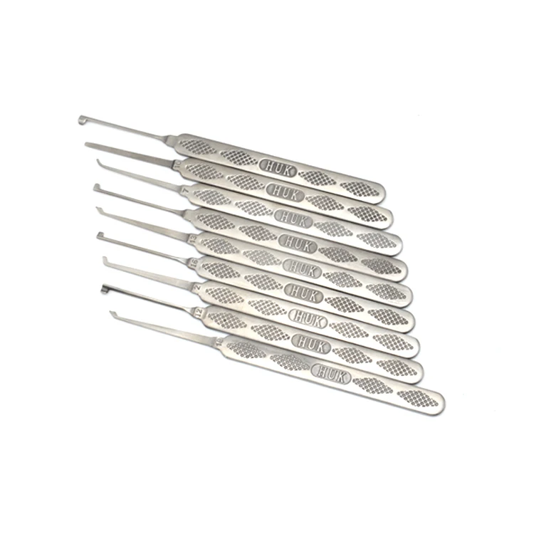 HUK Высококачественный набор крючков для замков из 18 предметов, цельнометаллический инструмент для гражданского замка, инструменты для крючков, портативные слесарные инструменты