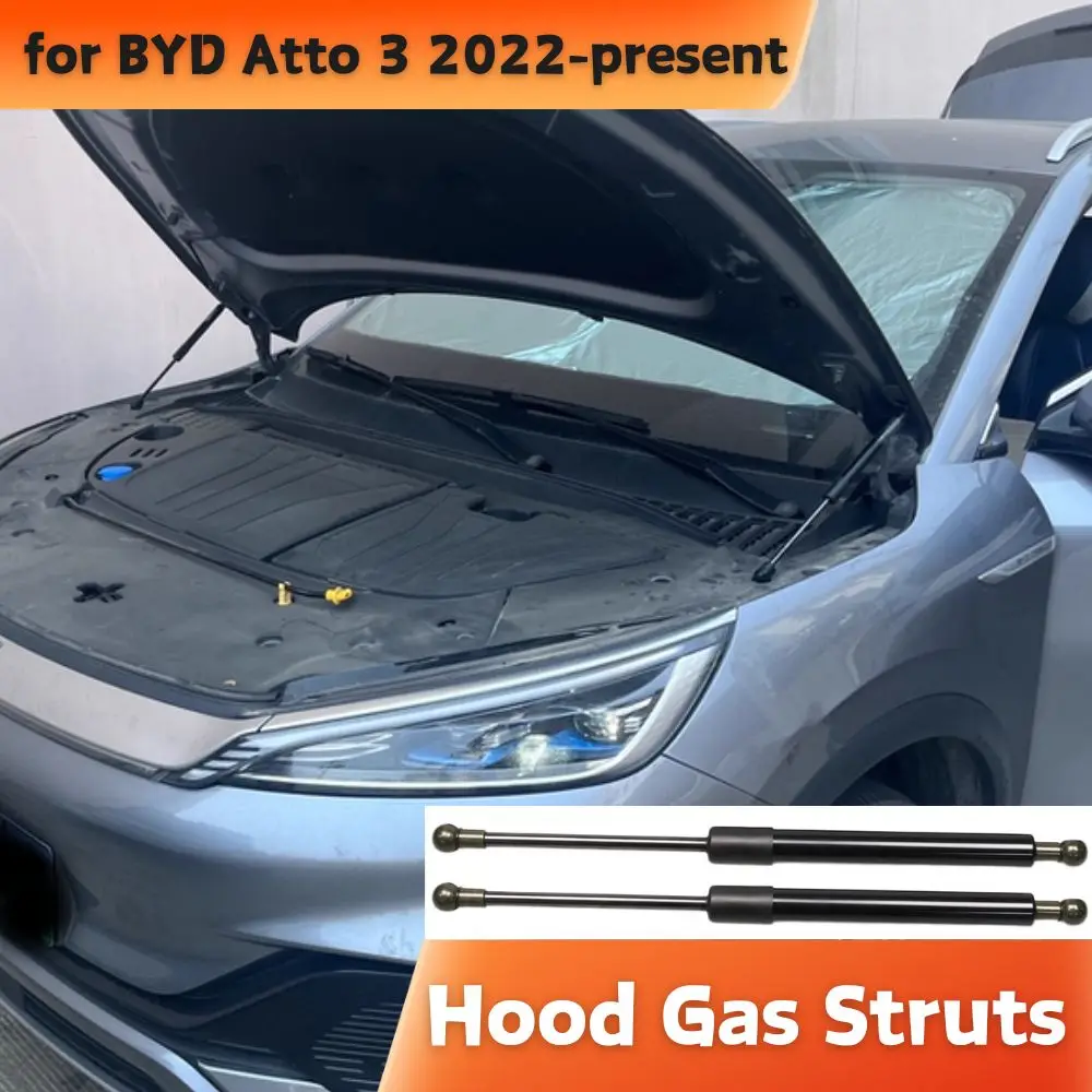 

Стойки капота для BYD Atto 3 Yuan Plus 2022-2025, передний капот двигателя, газовые пружины, амортизаторы, подъемные опоры, 2 шт.