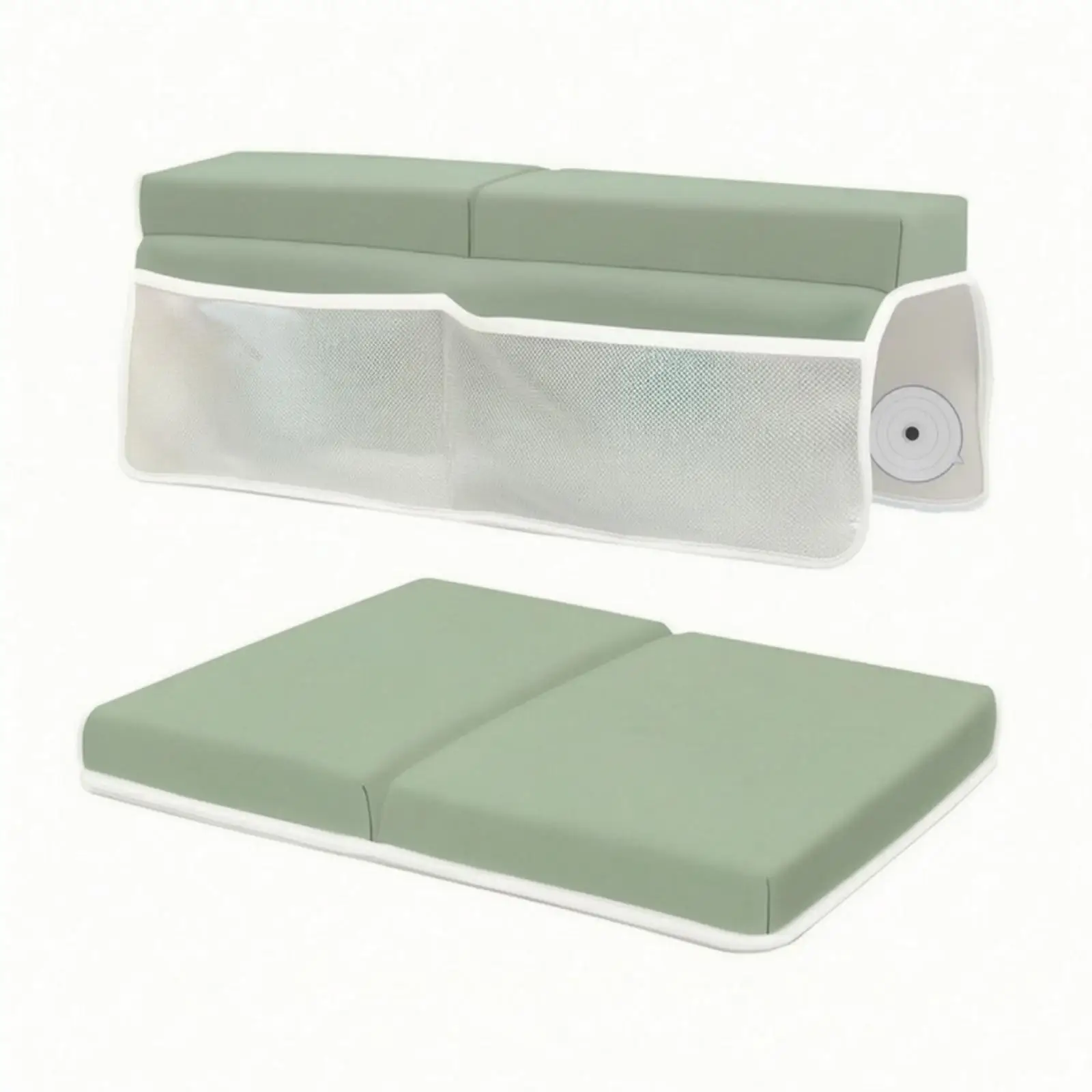 Neoprene Bath Knee Pad with Pocket Anti Slip Leather Backing Suction Cup Kneeler Cushion for Tub Cleaning Comfort