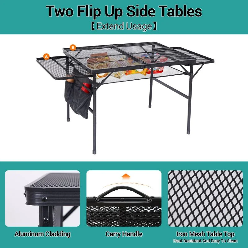 folding camping  card table adjustable height and width, outdoor folding