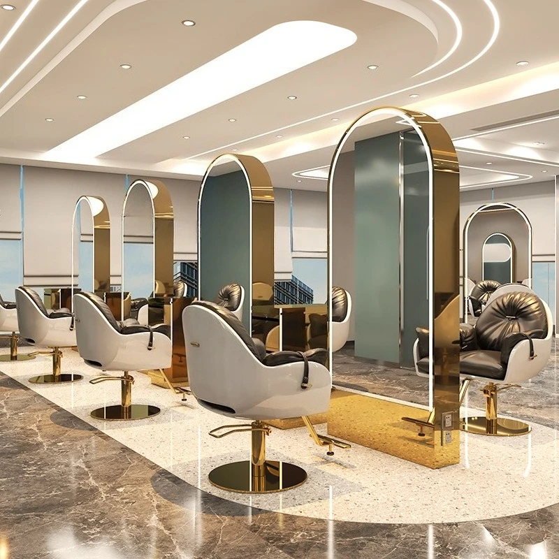 Stainless steel full body floor hair salon double-sided  hair cutting