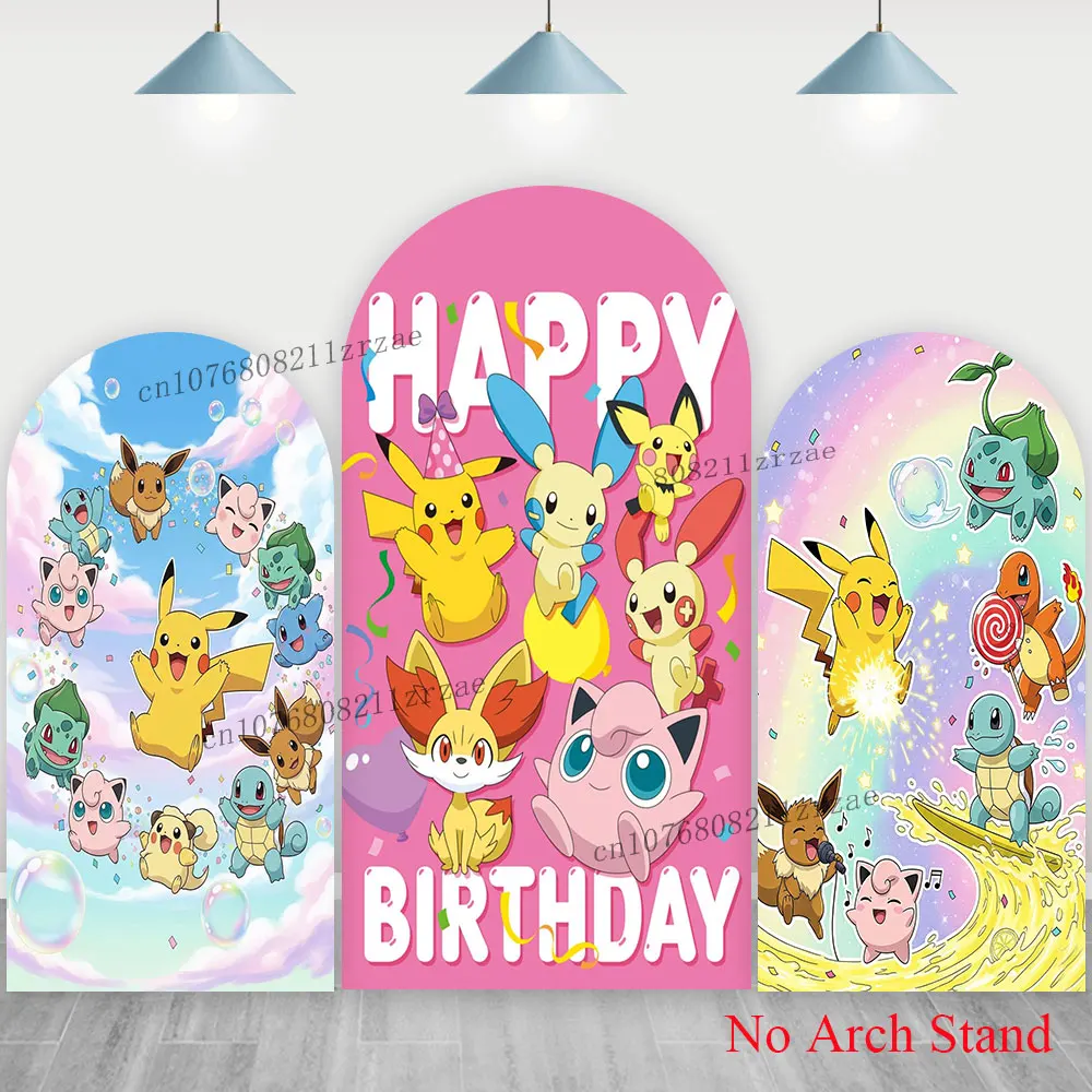 

Pokémon Arch Backdrop Kids Boys Girl 1st Birthday Party Poké Ball Decor Baby Shower Banner Poster Background Photography Props