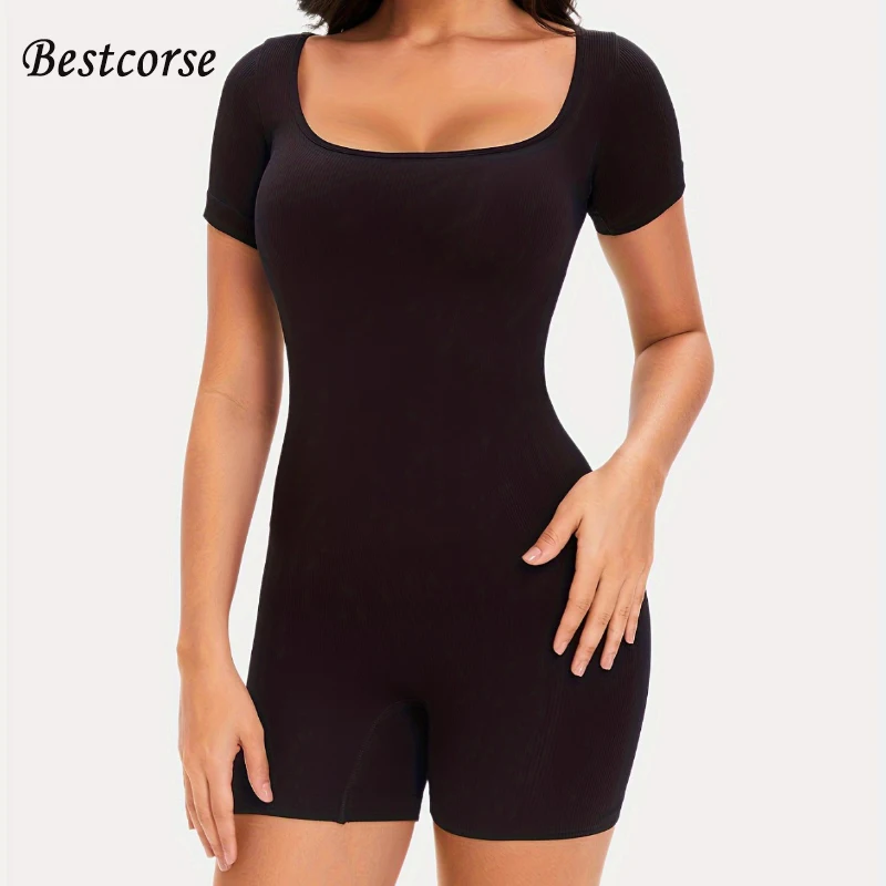 

Бесшовное полное корректирующее белье, боди, шорты с короткими рукавами, формирователь тела, боди с тонкой талией, костюм для контроля живота, формирователь для Wo