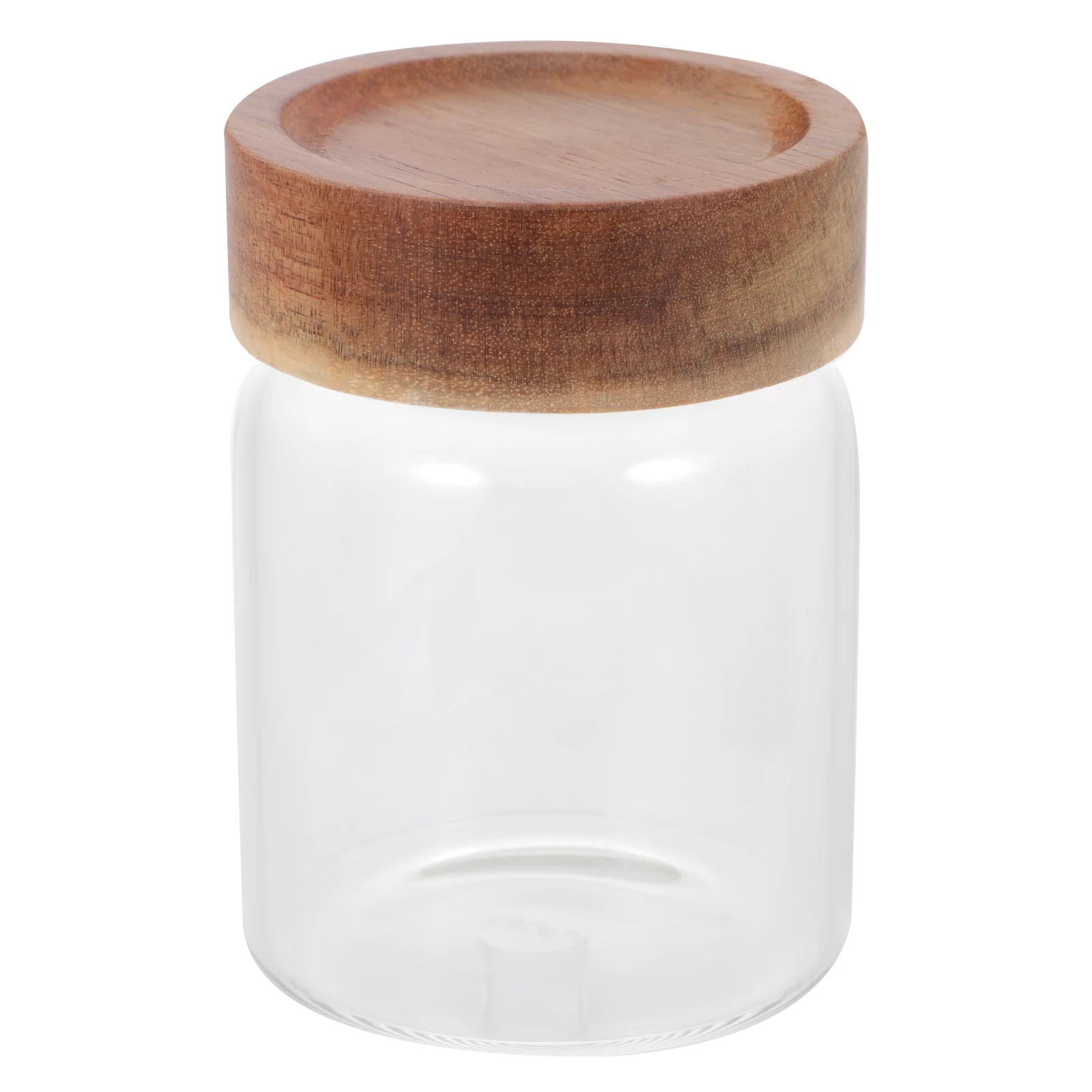 

Coffee Storage Container Glass Tea Jar 500ml Wood Material Airtight Kitchen Holder Bean Canister Dry Food C