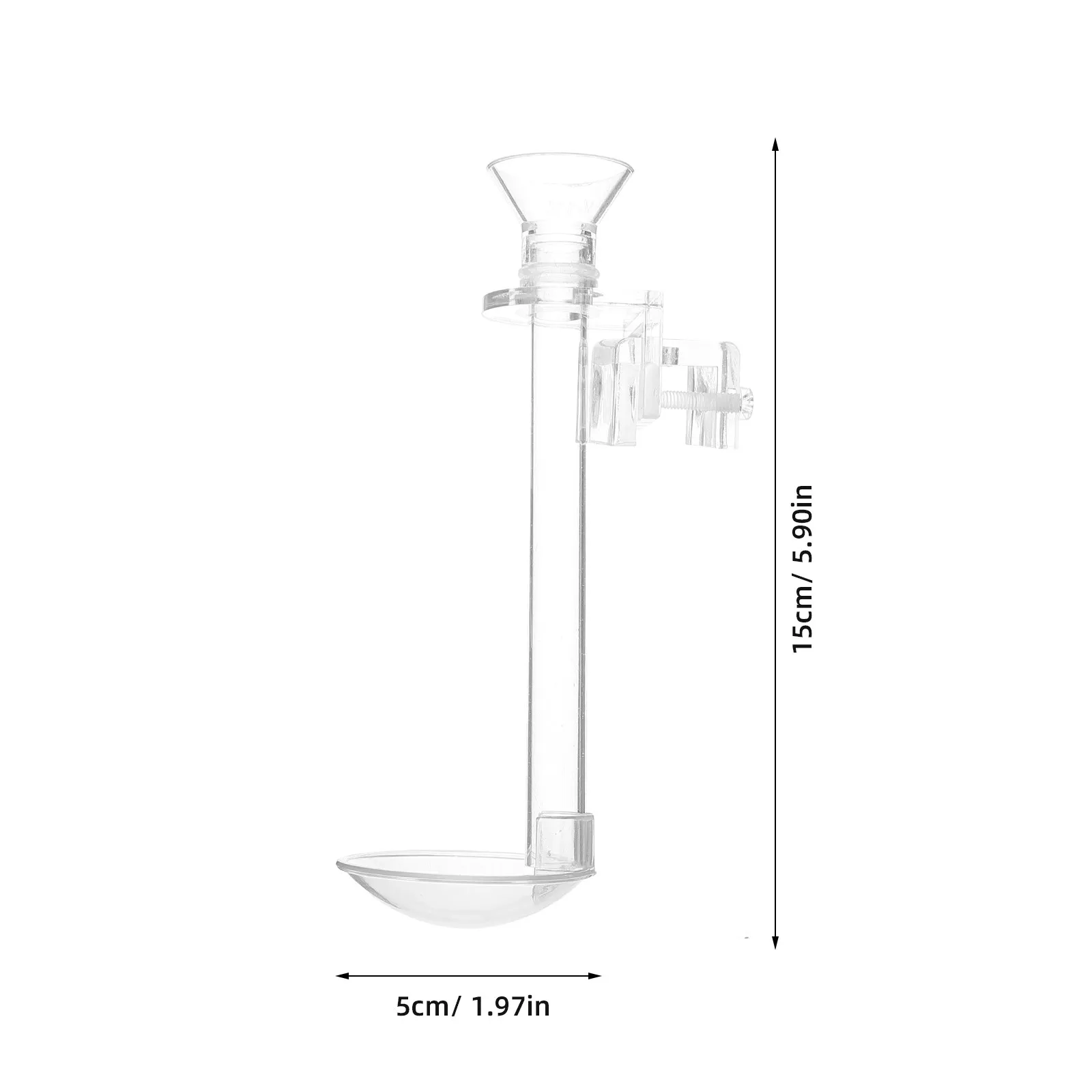 1Set Hanging Aquarium Feeder Tube Acrylic Shrimp Fish Feeding Dish Open Mouth Sinking Stable Viewing Clear Cleaning Easy Setup