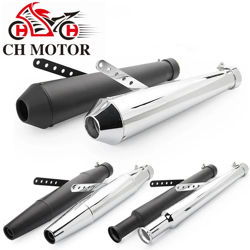 Motos Retro Vintage Classic Electroplating Escap Moto Motorcycle Exhaust Muffler Escapes Para for Cafe Racer Bobber CKopper Cust