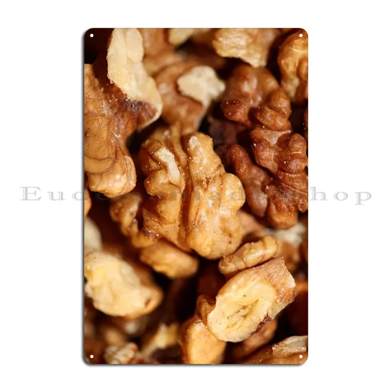 Nuts Eat Macro Background Metal Sign Poster Rusty Vintage Cinema Custom Wall Decor Tin Sign Poster