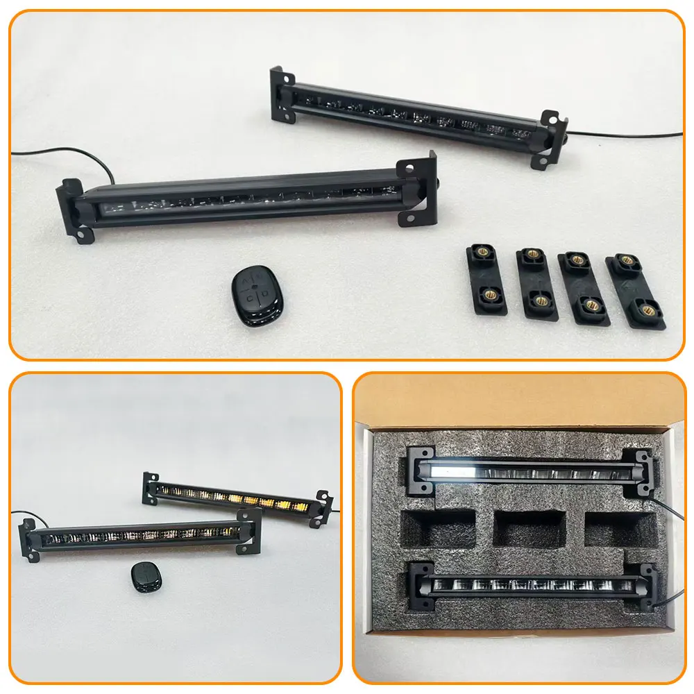 LED Grille Light Bar For Land Rover Defender 90 110 130 2020-2025 White & Yellow Flash DRL Daytime Running Light
